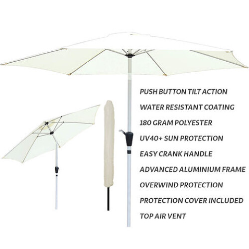 Glamhaus Tilting Garden Parasol with Crank Handle 2