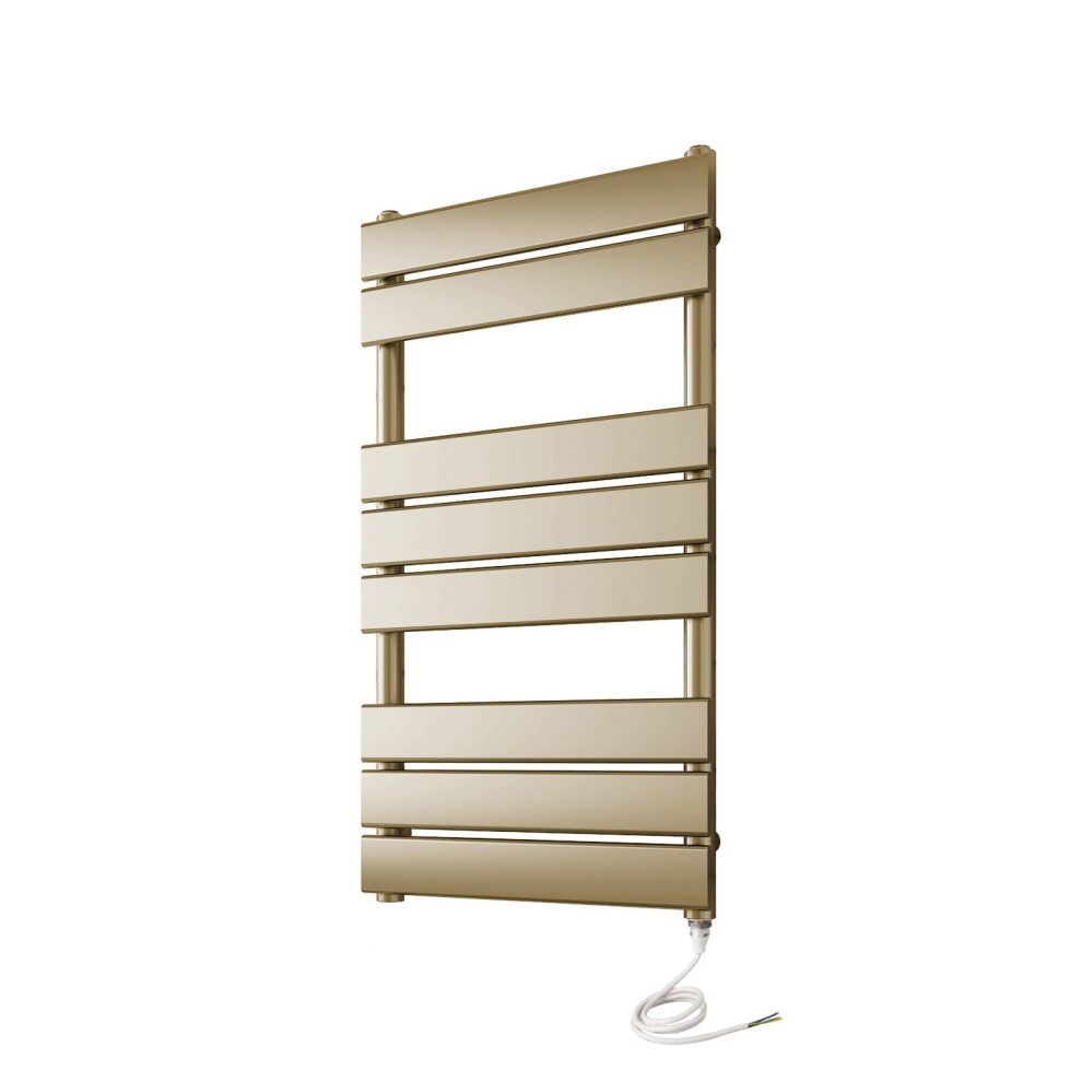 (400Mm W X 800Mm H, No) Richmond Electric Heated Towel Rail Brushed Brass 615625586374