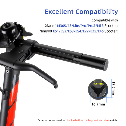 Black Ulip handlebar extender kit without light for Max G30 scooters 1