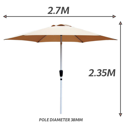Tilting Garden Parasol - KHAKI