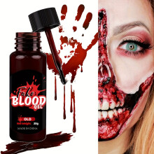 (old) Washable Fake Blood Makeup with Brush - Perfect for Vampires, Zombies, Clowns & Cosplay