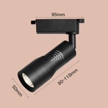 (black track light, 12W 6000K) Adjustable 5 6 8 10 Narrow Beam Angle Black White LED Focus Ceiling Spotlights, 3W 7W 12W Zoomable Track Lights with Zooming
