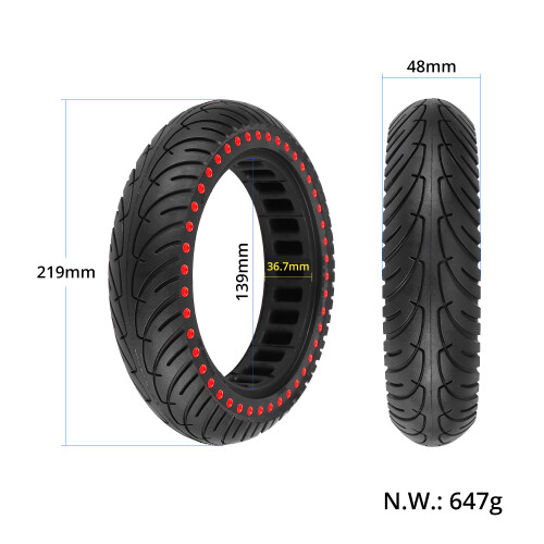 NEDONG 8.5 inch solid tire with red dots 1