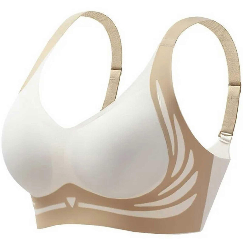 (2XL,White)Lifting Anti-Sagging Wireless Push-up Bra - Soutien-gorge de sport confortable et doux pour la peau pour le fitness