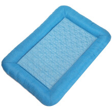 (M,Dark Blue)Cooling Pet Bed with Heat Absorbing Scratch Resistant Features - Perfect for Summer Comfort