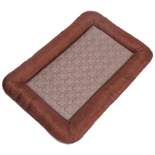 (S,Coffee)Cooling Pet Bed with Heat Absorbing Scratch Resistant Features - Perfect for Summer Comfort