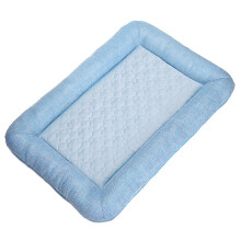(M,Light Blue)Cooling Pet Bed with Heat Absorbing Scratch Resistant Features - Perfect for Summer Comfort