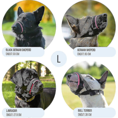 (S,Pink)Gentle Muzzle Guard for Dogs - Prevents Biting & Chewing, Comfortable Neoprene Padding, Secure Fit, Includes Training Guide 2