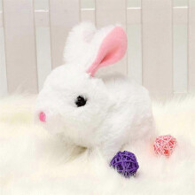 (White)Educational Interactive Bunny Toys Bunnies Can Walk And Talk, Easter Plush Stuffed Bunny Toy