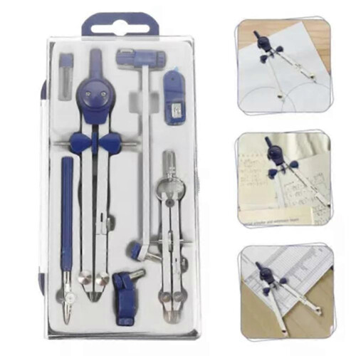 Drafting Drawing Compasses Set Circle Drawing Tools Set with Ruler Kit School Supply 2