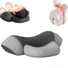 (Single,Space Gray)Callixe thera Pillow, Callixe Neck Pillow, Cervical massage traction Bed Back