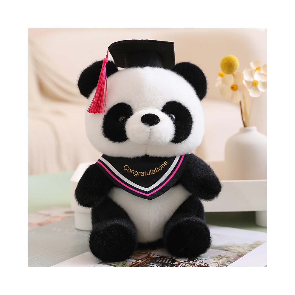 (Rose Red) Plush Panda Dr Toy Stuffed Animal Doll Decoration Gift Graduation Memorial-image-OPC-PGJJ7BR-NEW