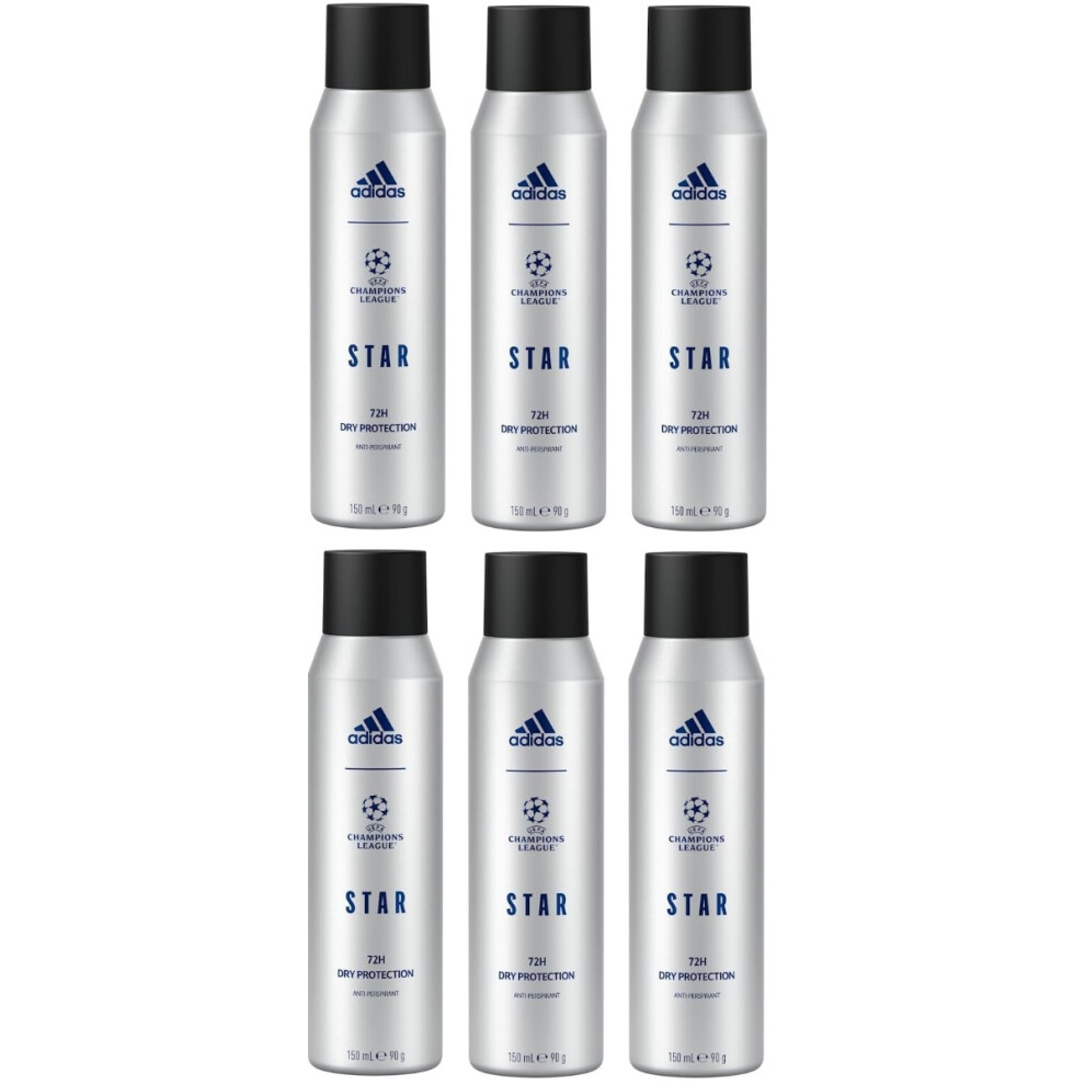 Adidas 6 X Uefa 72H Anti Perspirant Body Spray 150Ml - Champions League