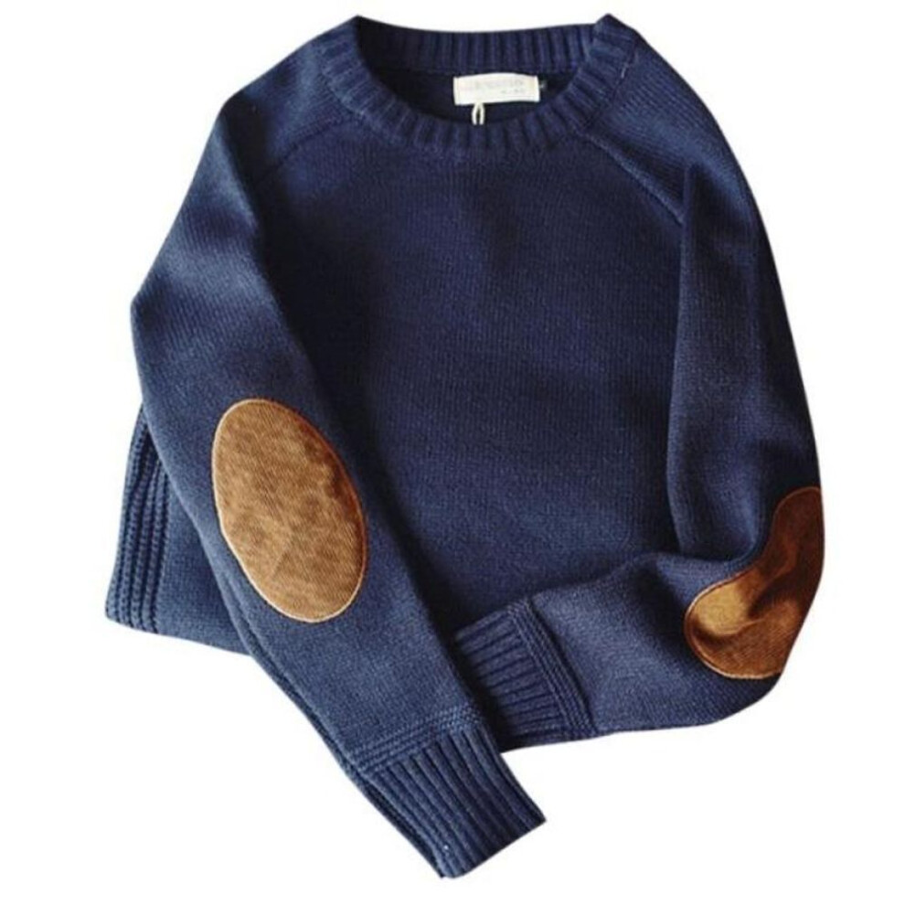 (blue, M) Men Pullover Sweater Autumn Fashion Casual Loose Thick O-Neck Wool Knitted Oversize Harajuku Streetwear Knitwear M-5XL