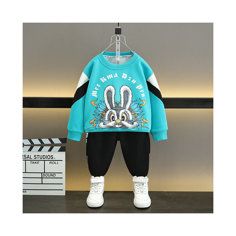 (Lake Blue, 140cm) Sweatshirt Boys Trendy Set With Cartoon Designs Cozy Long Sleeve Outfit For Spring Autumn Ages To 8 3-image-OPC-PGJJKJM-NEW