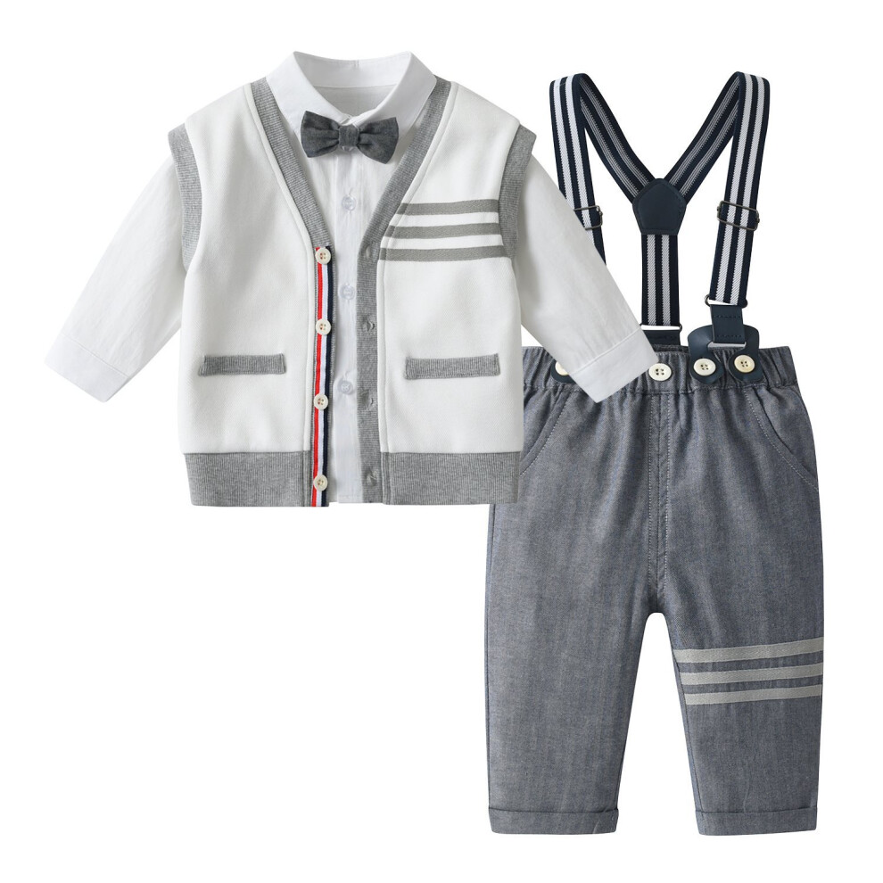 (White Vest Set, 66cm/25.98in) Luxurious Cotton Long Sleeve Boys 3 Piece Suit With Striped Suspenders Perfect Occasions For Special-image-OPC-PGJJPTK-NEW