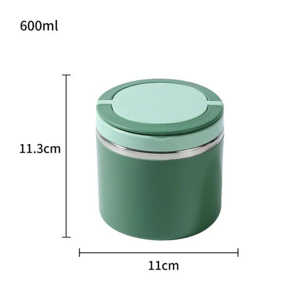 (green, 600ML) 600/800ml Food Thermal Jar Insulated Soup Cup Thermos Containers Stainless Steel Lunch Box Thermo Keep Hot For School Children