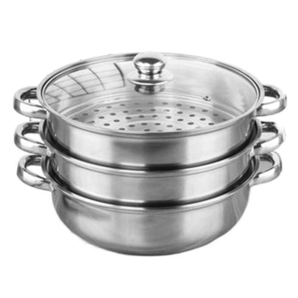 (3-Layer) 1/2/3-layer Steaming Cookware Stainless Steel Food Veg Cooker Pot Vegetable Steamer Pan Set  Sauce