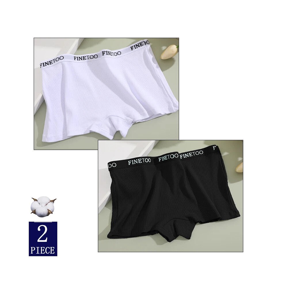 (Set 1, 2pcs) 2pcs Womens Cotton Panties Female Boxer Low Waist Sport Underwear-image-OPC-PGJJVZ8-NEW