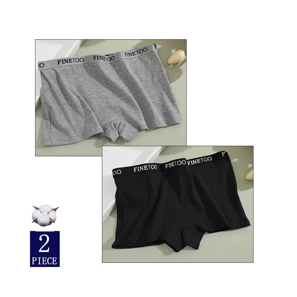 (Set 3, 2pcs) 2pcs Womens Cotton Panties Female Boxer Low Waist Sport Underwear-image-OPC-PGJJVZF-NEW