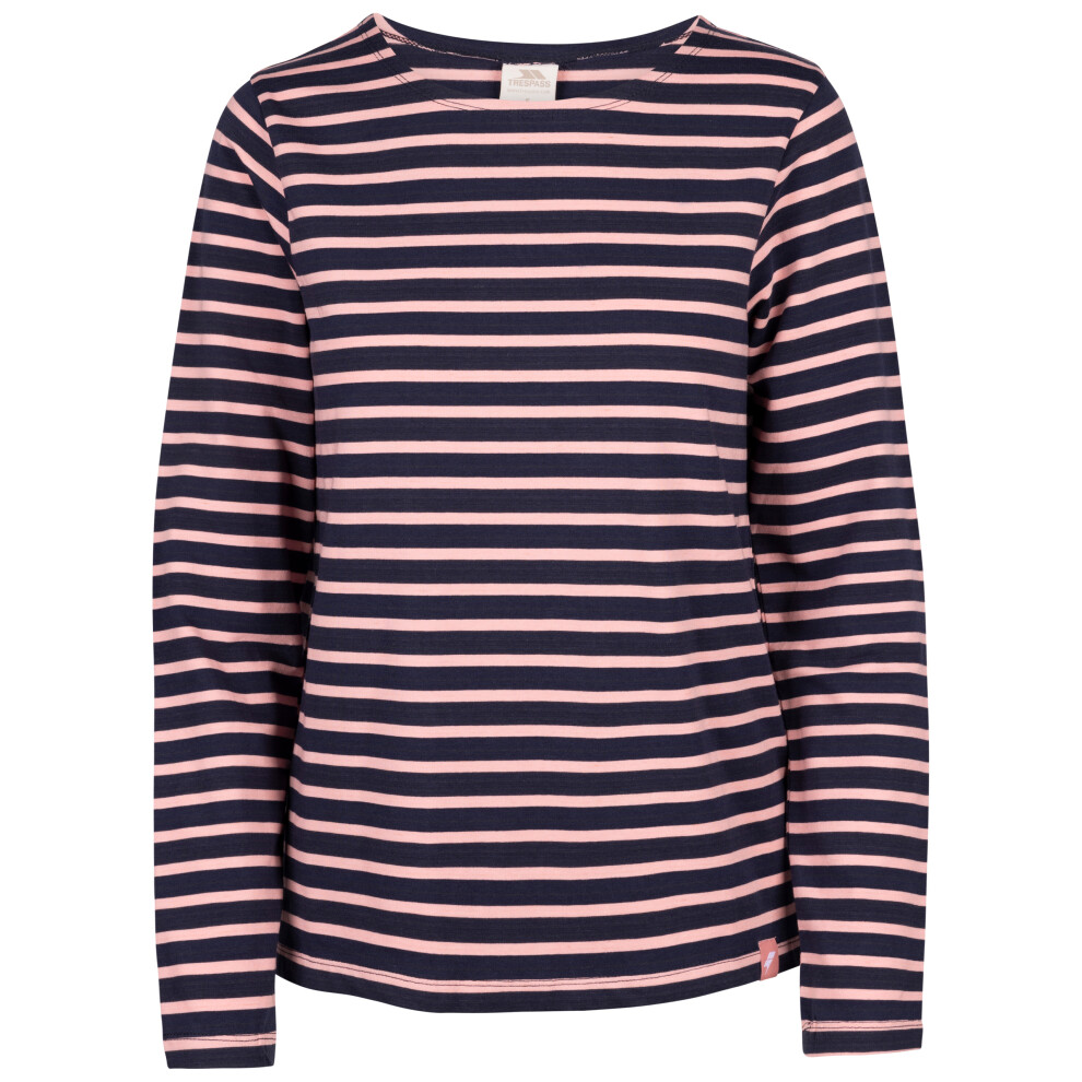 (10, Pink Shell Stripe) Trespass Womens Long Sleeve Striped Pullover Karen