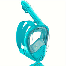 (Green) Kids' Full-Face Snorkeling Mask with Camera Mount, 180-Degree Panoramic View, Anti-Fog & Leakproof