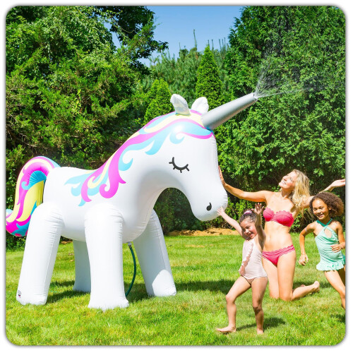 (As shown) 6FT Large Inflatable Unicorn Sprinkler