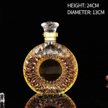 (No.1 700ml) 800-1000ml High-grade Square Decanter Dispenser Crystal Glass Bottle Wine With Screw Cap Aerator