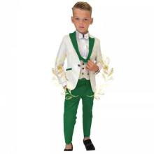 (beige/green, 12T) Formal Boys Suits for Wedding Flower Boys Suits One Button Blazer Vest Pants for Children