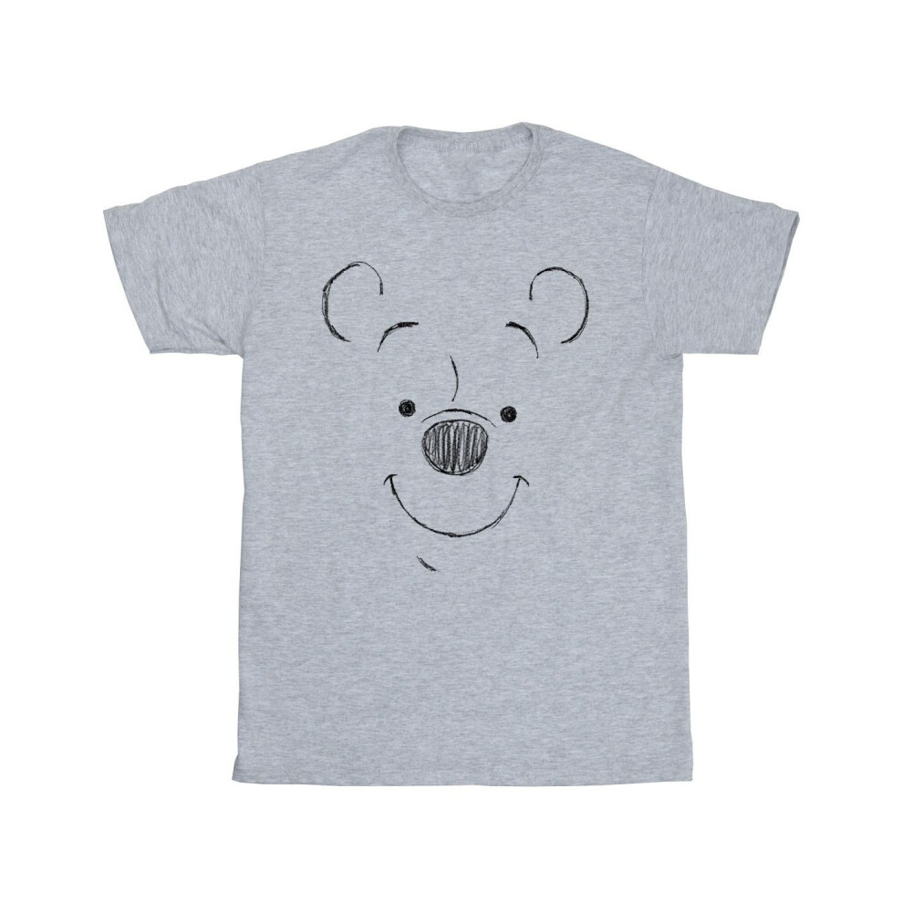 (5XL, Sports Grey) Disney Mens Winnie The Pooh Winnie The Pooh Face T-Shirt