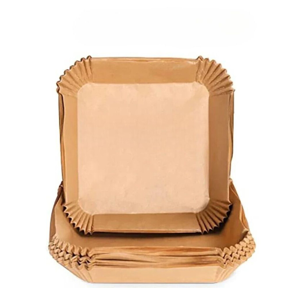 (square-50pcs) 300PCS Home kitchen air fryer baking paper, barbecue tray, circular oven mat,disposable oil proof paper coating