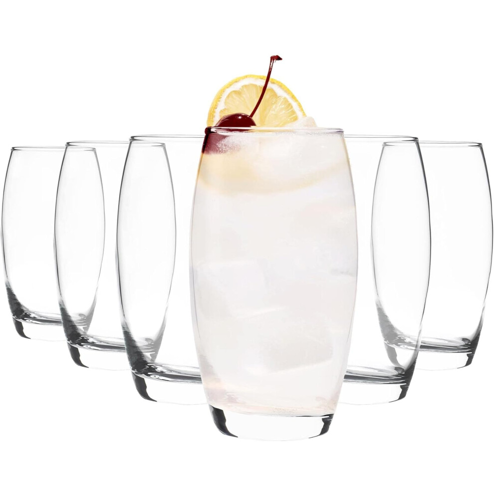Highball Glass Tumbler Water Glasses Juice Drinking Glasses Set of 6