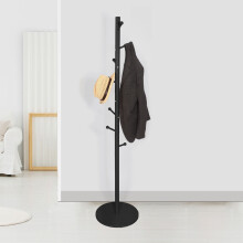 (Black) Coat Rack Tree Branch Hanger Stand Hooks MDF Base