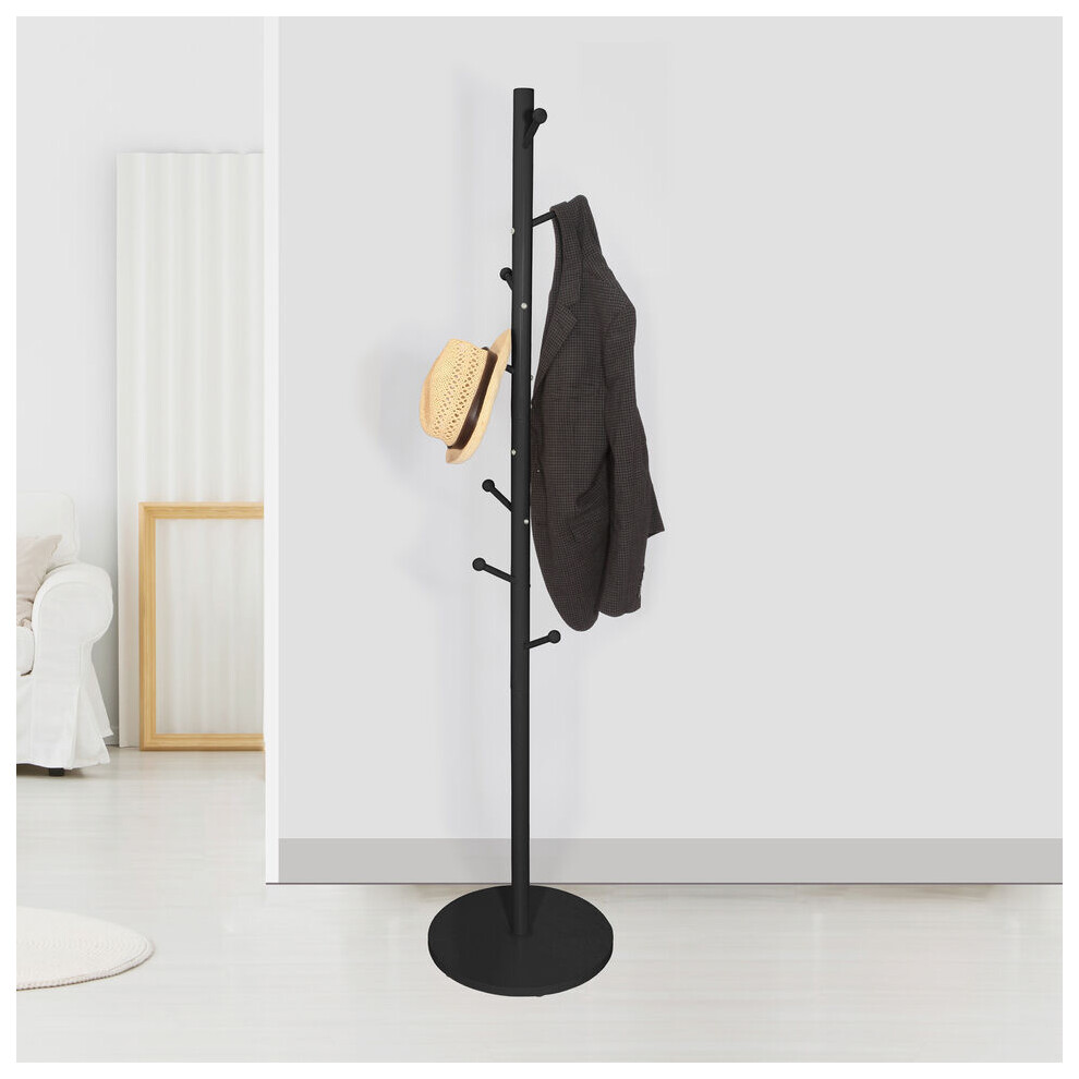 Urbn Living (Black) Coat Rack Tree Branch Hanger Stand Hooks Mdf Base Black
