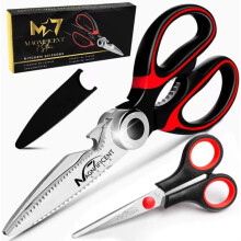 Heavy Duty Scissors for Kitchen Multi-Functional Utility Scissors-Red