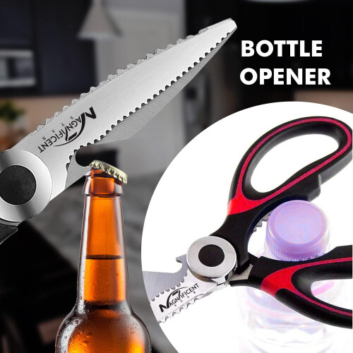 Heavy Duty Scissors for Kitchen Multi-Functional Utility Scissors-Red 2