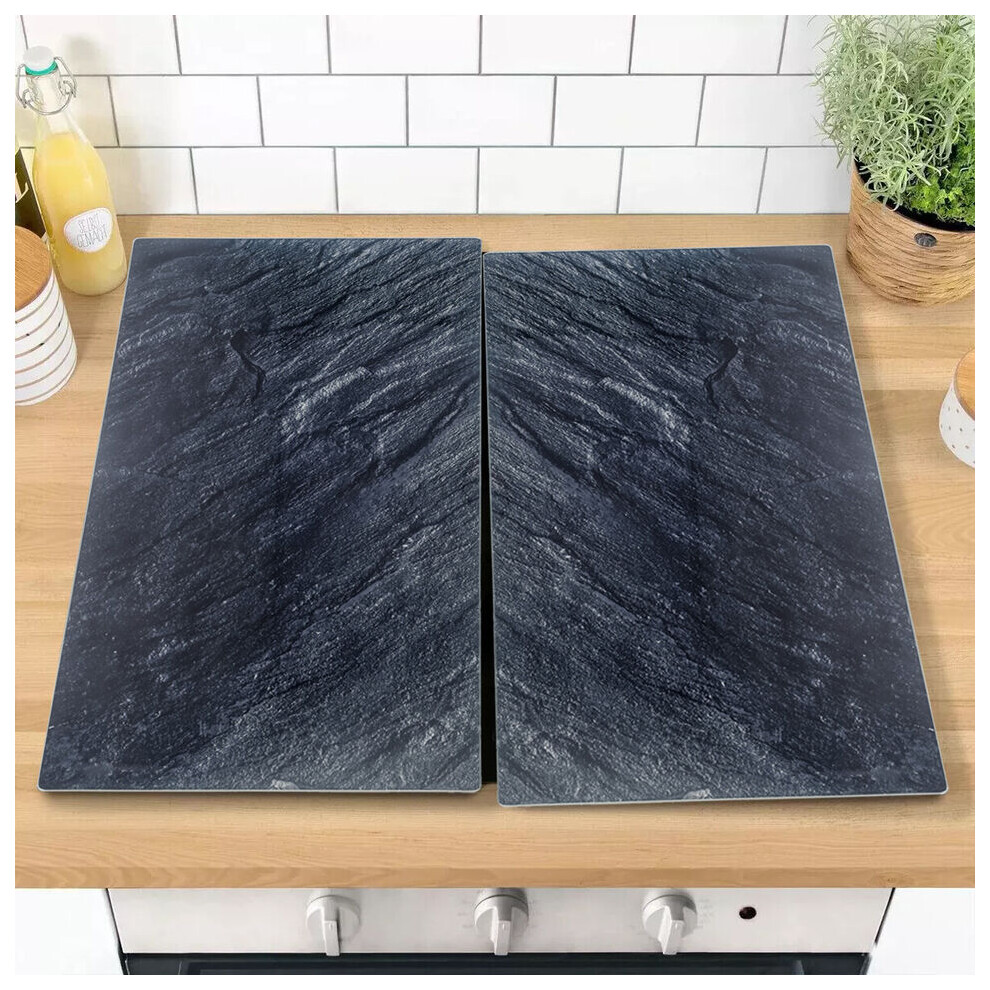 (Slate) 2 Pcs Universal Glass Cutting Chopping Boards