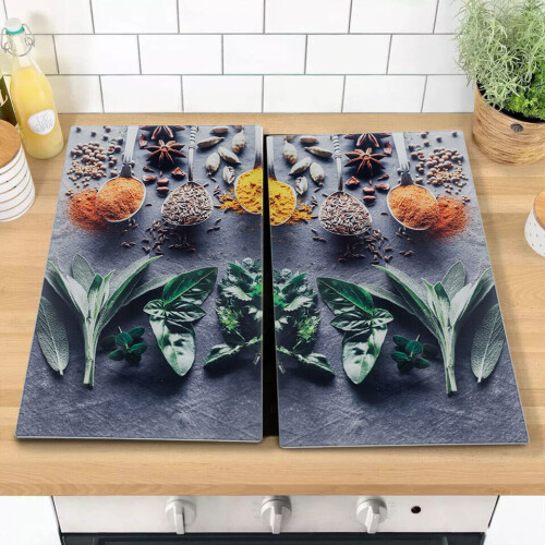 URBN-CHEF (Spice Design) 2 Pcs Universal Glass Cutting Chopping Boards