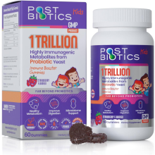NAVEH PHARMA Postbiotics Kids Strawberry Gummies. Ages 4+, 1 Trillion Good Bacteria 200X Ingred