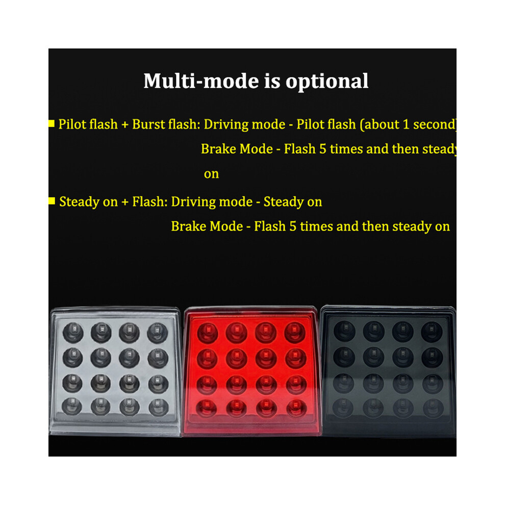 (Square) Flash Strobe F1 Style Led Brake Pilot Lights For Car Motorcycle Rear Tail 9369862565630