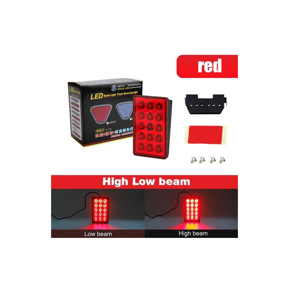 ( High Low Beam) F1 Style Led Brake Pilot Lights 12V 15Led Rear Tail Lights Auto Flash Red 9369862568174