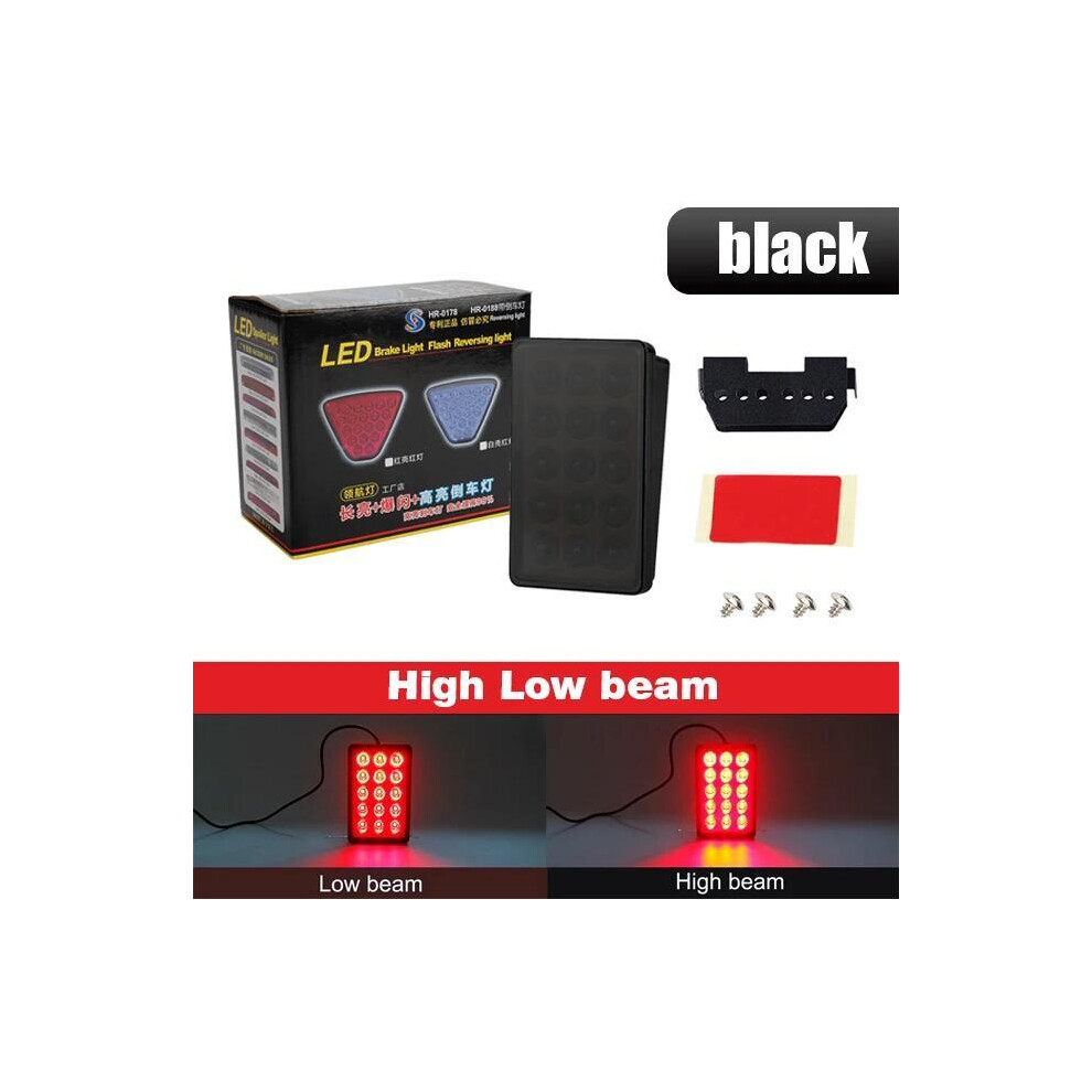 ( High Low Beam) F1 Style Led Brake Pilot Lights 12V 15Led Rear Tail Lights Auto Flash Black 9369862568198