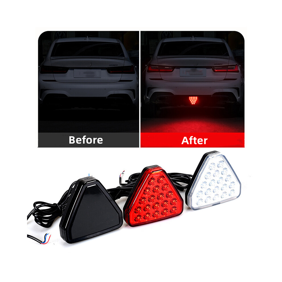 () Led Car Brake Tail Triangle Reversing Stop Flash Warning Fog Black/Light/Red 9369862568631