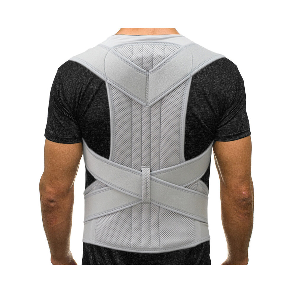 Maxpower Light/Grey (Xl, Grey) Spine Back Corset Posture Correction Steel Straps Posture Corrector Back