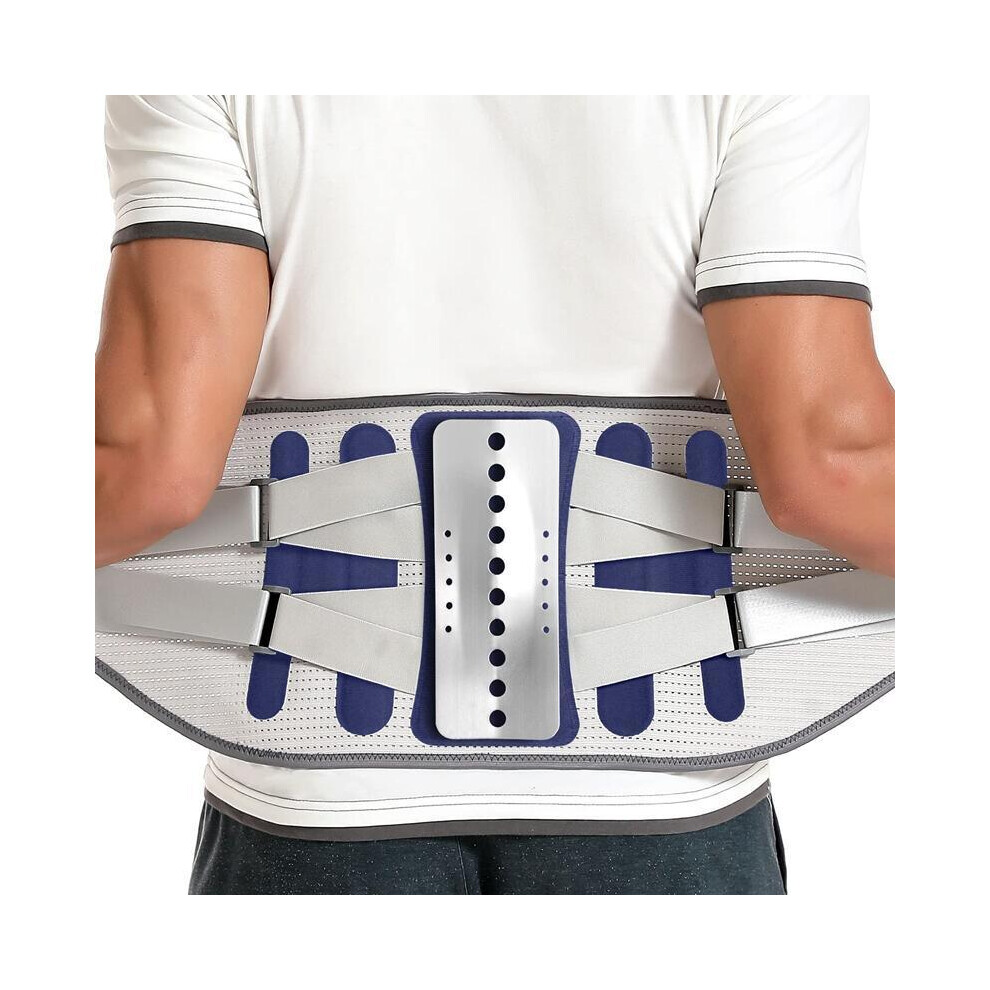 Maxpower Blue (Xl, ) Newest Widen Steel Keel Waist Back Pain Brace Spine Support Lumbar Herniated