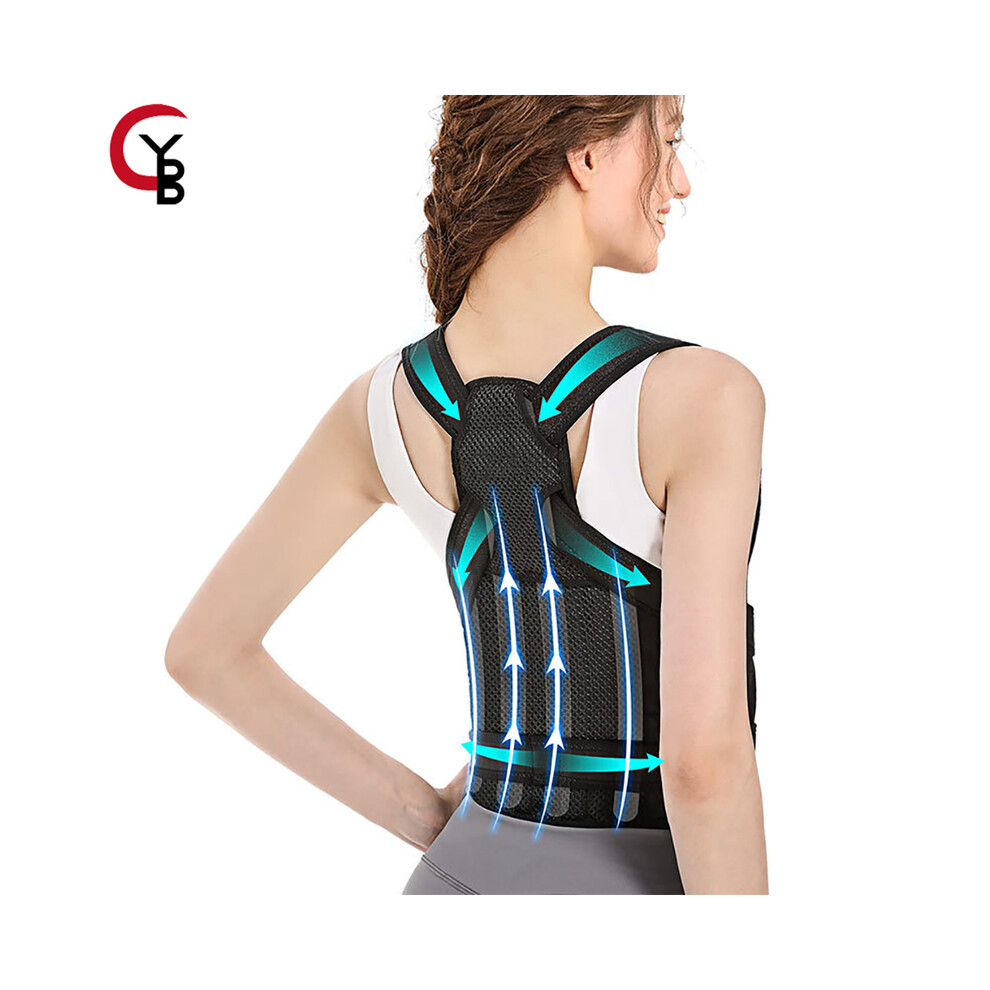 Maxpower Black (M, ) Back Brace Posture Corrector For Women And Men, Back Straightener Posture