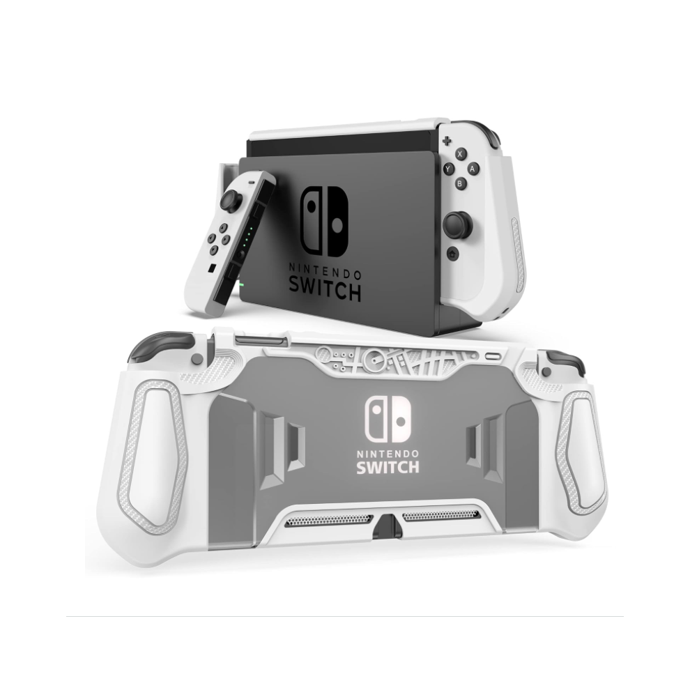 (White) For Nintendo Switch Case Dockable Case Compatible With Console & Joy-Con White 9369862630994