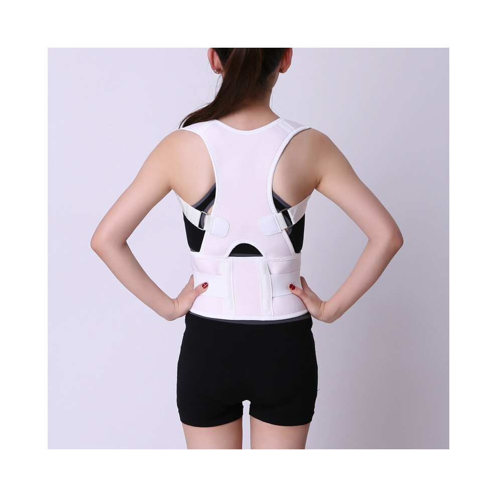 Maxpower (S, White) Adjustable Posture Corrector Breathable Back Support Brace Vest For Women