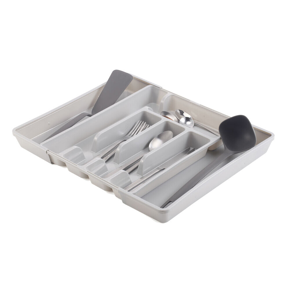 Urbn-Chef (Grey) 7-Section Extendable Cutlery Kitchen Organiser Grey