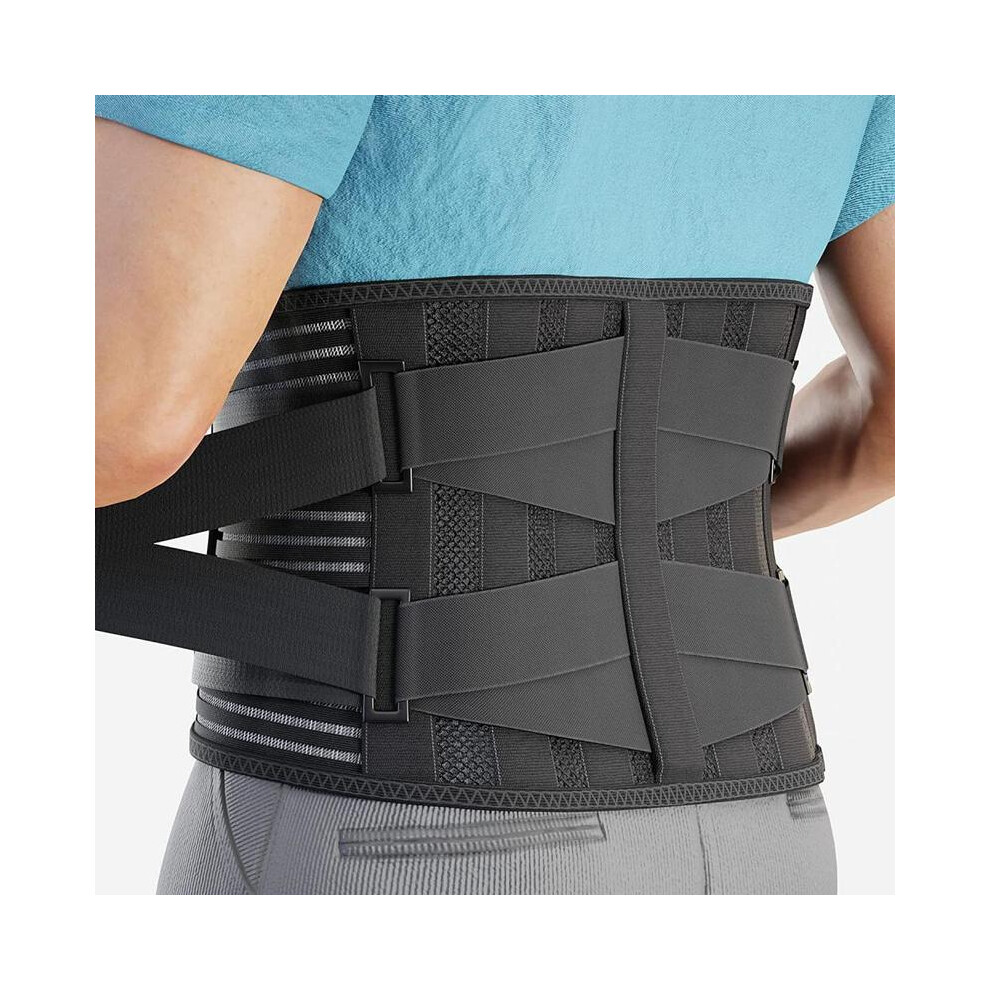 Maxpower (L) Back Braces For Lower Back Pain Relief With 6 Stays Breathable Lumbar
